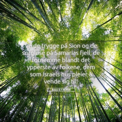 Picture 05 - Amos 6:1 NORSK - Ve de trygge på Sion og de sorgløse på - Bible Verse Picture