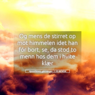 Picture 05 - Apostlenes gjerninger 1:10 NORSK - Og mens de stirret op mot himmelen idet han fór - Bible Verse Picture