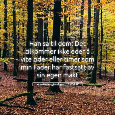 Picture 05 - Apostlenes gjerninger 1:7 NORSK - Han sa til dem: Det tilkommer ikke eder å vite - Bible Verse Picture