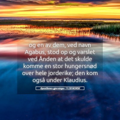 Picture 05 - Apostlenes gjerninger 11:28 NORSK - og en av dem, ved navn Agabus, stod op og varslet - Bible Verse Picture