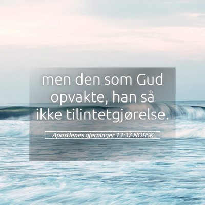 Picture 05 - Apostlenes gjerninger 13:37 NORSK - men den som Gud opvakte, han så ikke - Bible Verse Picture