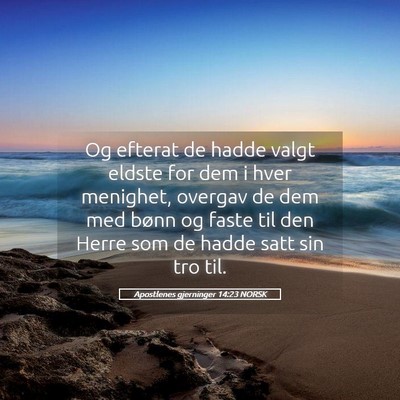 Picture 05 - Apostlenes gjerninger 14:23 NORSK - Og efterat de hadde valgt eldste for dem i hver - Bible Verse Picture