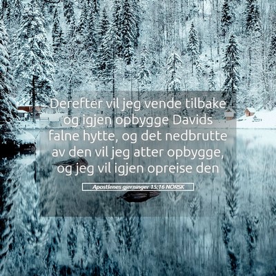Picture 05 - Apostlenes gjerninger 15:16 NORSK - Derefter vil jeg vende tilbake og igjen opbygge - Bible Verse Picture