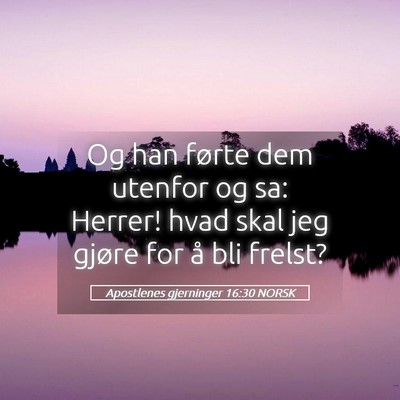 Picture 05 - Apostlenes gjerninger 16:30 NORSK - Og han førte dem utenfor og sa: Herrer! hvad - Bible Verse Picture