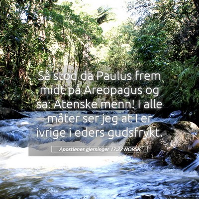 Picture 05 - Apostlenes gjerninger 17:22 NORSK - Så stod da Paulus frem midt på Areopagus og sa: - Bible Verse Picture