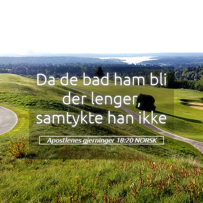 Picture 05 - Apostlenes gjerninger 18:20 NORSK - Da de bad ham bli der lenger, samtykte han - Bible Verse Picture