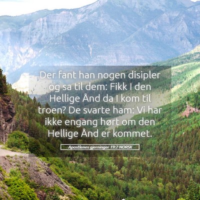 Picture 05 - Apostlenes gjerninger 19:2 NORSK - Der fant han nogen disipler og sa til dem: Fikk I - Bible Verse Picture