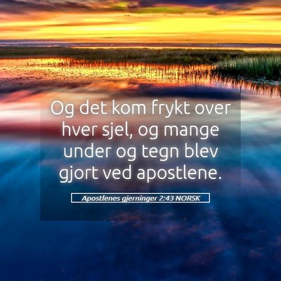 Picture 05 - Apostlenes gjerninger 2:43 NORSK - Og det kom frykt over hver sjel, og mange under - Bible Verse Picture