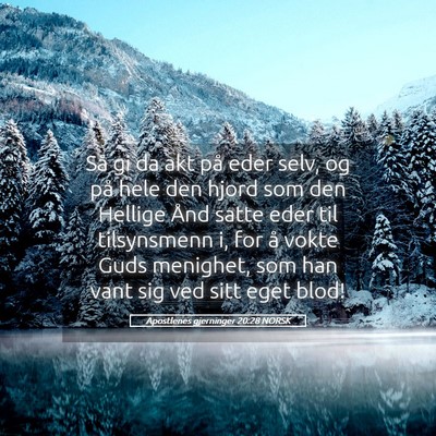 Picture 05 - Apostlenes gjerninger 20:28 NORSK - Så gi da akt på eder selv, og på hele den - Bible Verse Picture
