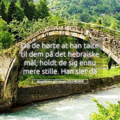 Picture 05 - Apostlenes gjerninger 22:2 NORSK - Da de hørte at han talte til dem på det - Bible Verse Picture