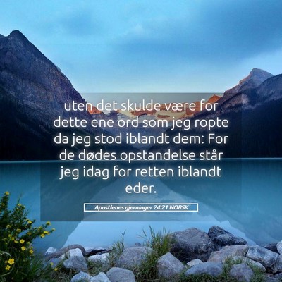 Picture 05 - Apostlenes gjerninger 24:21 NORSK - uten det skulde være for dette ene ord som jeg - Bible Verse Picture