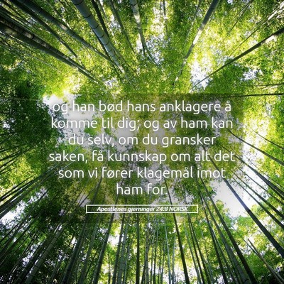 Picture 05 - Apostlenes gjerninger 24:8 NORSK - og han bød hans anklagere å komme til dig; og - Bible Verse Picture