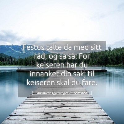 Picture 05 - Apostlenes gjerninger 25:12 NORSK - Festus talte da med sitt råd, og sa så: For - Bible Verse Picture
