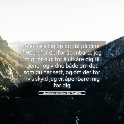 Picture 05 - Apostlenes gjerninger 26:16 NORSK - Men reis dig op og stå på dine føtter! for - Bible Verse Picture