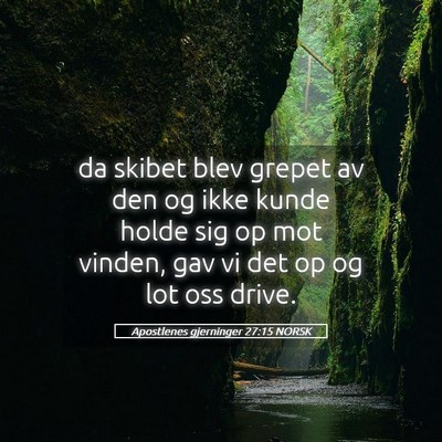 Picture 05 - Apostlenes gjerninger 27:15 NORSK - da skibet blev grepet av den og ikke kunde holde - Bible Verse Picture