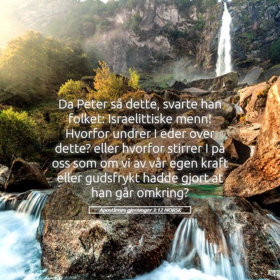 Picture 05 - Apostlenes gjerninger 3:12 NORSK - Da Peter så dette, svarte han folket: - Bible Verse Picture