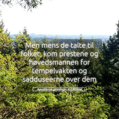 Picture 05 - Apostlenes gjerninger 4:1 NORSK - Men mens de talte til folket, kom prestene og - Bible Verse Picture