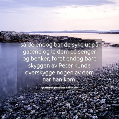 Picture 05 - Apostlenes gjerninger 5:15 NORSK - så de endog bar de syke ut på gatene og la dem - Bible Verse Picture