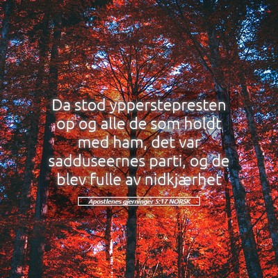 Picture 05 - Apostlenes gjerninger 5:17 NORSK - Da stod ypperstepresten op og alle de som holdt - Bible Verse Picture