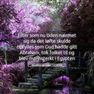 Picture 05 - Apostlenes gjerninger 7:17 NORSK - Efter som nu tiden nærmet sig da det løfte - Bible Verse Picture