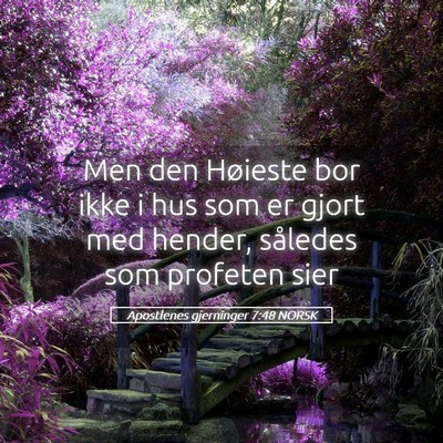 Picture 05 - Apostlenes gjerninger 7:48 NORSK - Men den Høieste bor ikke i hus som er gjort med - Bible Verse Picture