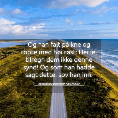 Picture 05 - Apostlenes gjerninger 7:60 NORSK - Og han falt på kne og ropte med høi røst: - Bible Verse Picture