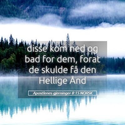 Picture 05 - Apostlenes gjerninger 8:15 NORSK - disse kom ned og bad for dem, forat de skulde få - Bible Verse Picture