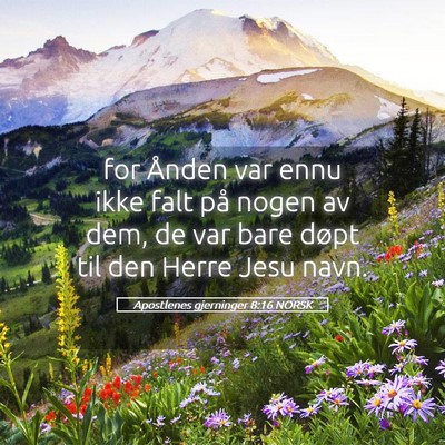 Picture 05 - Apostlenes gjerninger 8:16 NORSK - for Ånden var ennu ikke falt på nogen av dem, - Bible Verse Picture