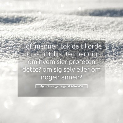 Picture 05 - Apostlenes gjerninger 8:34 NORSK - Hoffmannen tok da til orde og sa til Filip: Jeg - Bible Verse Picture
