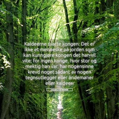 Picture 05 - Daniel 2:10 NORSK - Kaldeerne svarte kongen: Det er ikke et menneske - Bible Verse Picture