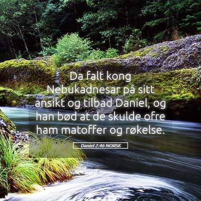 Picture 05 - Daniel 2:46 NORSK - Da falt kong Nebukadnesar på sitt ansikt og - Bible Verse Picture