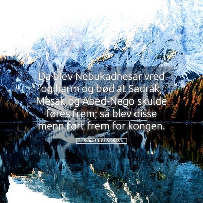 Picture 05 - Daniel 3:13 NORSK - Da blev Nebukadnesar vred og harm og bød at - Bible Verse Picture
