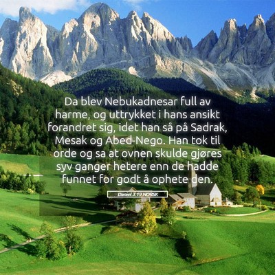 Picture 05 - Daniel 3:19 NORSK - Da blev Nebukadnesar full av harme, og uttrykket - Bible Verse Picture