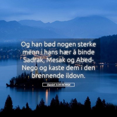 Picture 05 - Daniel 3:20 NORSK - Og han bød nogen sterke menn i hans hær å - Bible Verse Picture