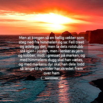 Picture 05 - Daniel 4:23 NORSK - Men at kongen så en hellig vekter som steg ned - Bible Verse Picture