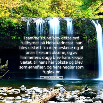 Picture 05 - Daniel 4:33 NORSK - I samme stund blev dette ord fullbyrdet på - Bible Verse Picture