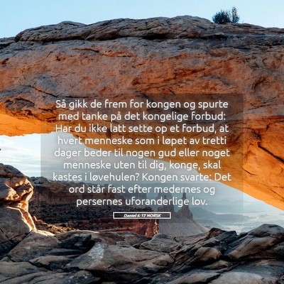 Picture 05 - Daniel 6:12 NORSK - Så gikk de frem for kongen og spurte med tanke - Bible Verse Picture