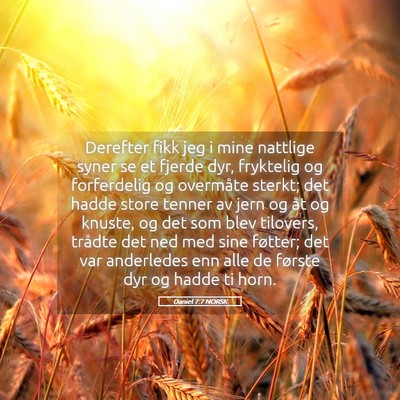 Picture 05 - Daniel 7:7 NORSK - Derefter fikk jeg i mine nattlige syner se et - Bible Verse Picture