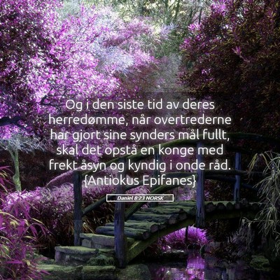 Picture 05 - Daniel 8:23 NORSK - Og i den siste tid av deres herredømme, når - Bible Verse Picture