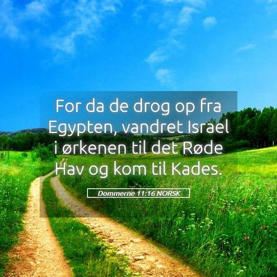 Picture 05 - Dommerne 11:16 NORSK - For da de drog op fra Egypten, vandret Israel i - Bible Verse Picture