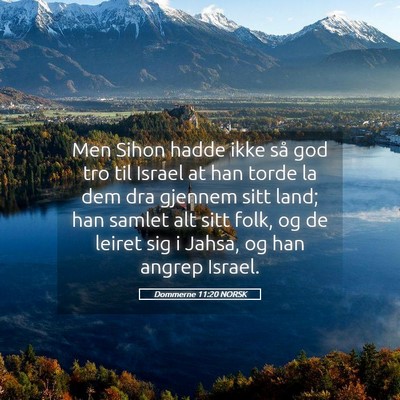 Picture 05 - Dommerne 11:20 NORSK - Men Sihon hadde ikke så god tro til Israel at - Bible Verse Picture