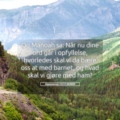 Picture 05 - Dommerne 13:12 NORSK - Og Manoah sa: Når nu dine ord går i opfyllelse, - Bible Verse Picture