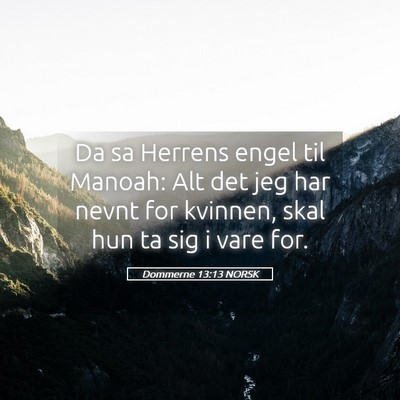 Picture 05 - Dommerne 13:13 NORSK - Da sa Herrens engel til Manoah: Alt det jeg har - Bible Verse Picture