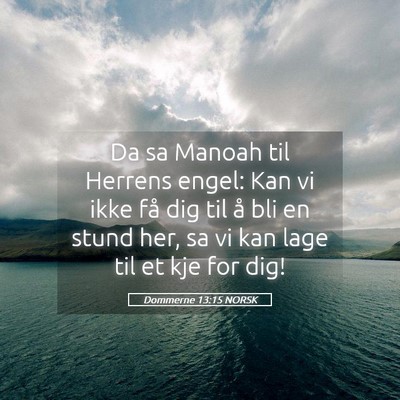 Picture 05 - Dommerne 13:15 NORSK - Da sa Manoah til Herrens engel: Kan vi ikke få - Bible Verse Picture