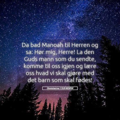 Picture 05 - Dommerne 13:8 NORSK - Da bad Manoah til Herren og sa: Hør mig, Herre! - Bible Verse Picture