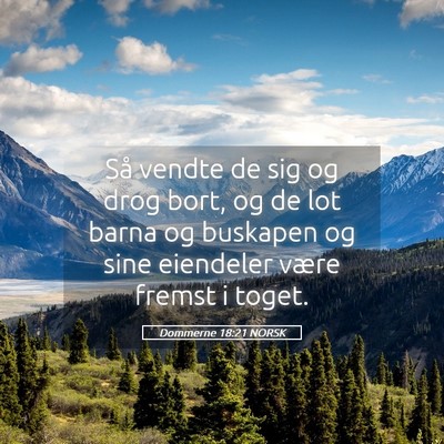 Picture 05 - Dommerne 18:21 NORSK - Så vendte de sig og drog bort, og de lot barna - Bible Verse Picture