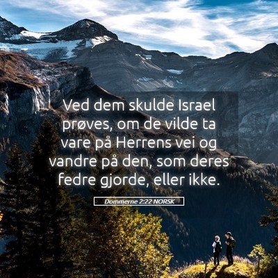 Picture 05 - Dommerne 2:22 NORSK - Ved dem skulde Israel prøves, om de vilde ta - Bible Verse Picture