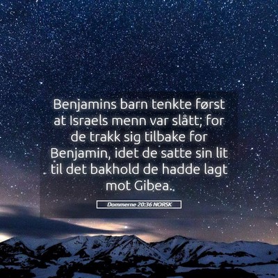 Picture 05 - Dommerne 20:36 NORSK - Benjamins barn tenkte først at Israels menn var - Bible Verse Picture
