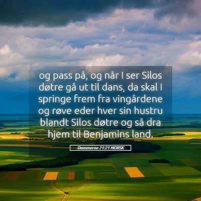 Picture 05 - Dommerne 21:21 NORSK - og pass på, og når I ser Silos døtre gå ut - Bible Verse Picture