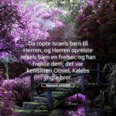 Picture 05 - Dommerne 3:9 NORSK - Da ropte Israels barn til Herren, og Herren - Bible Verse Picture
